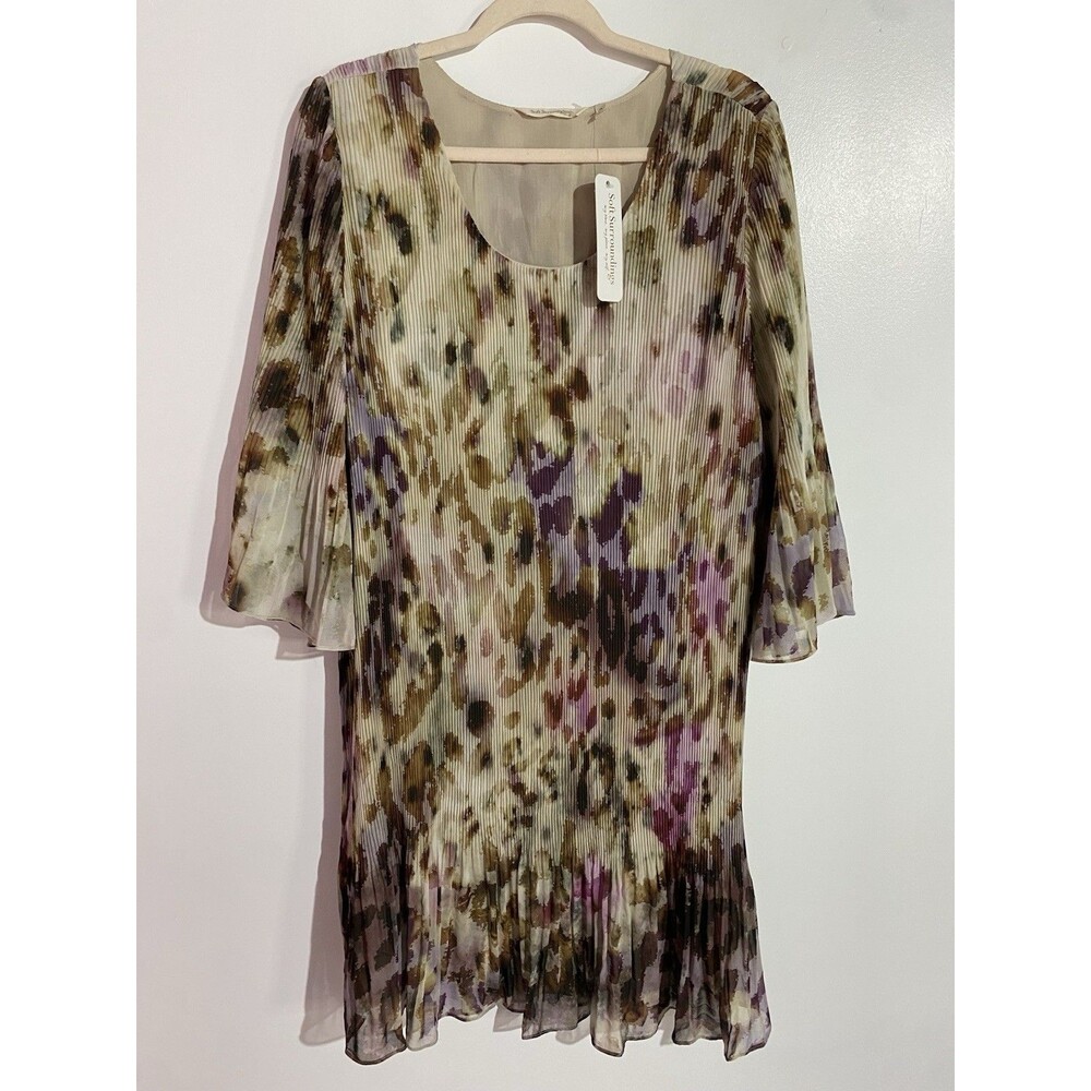 Soft Surroundings Dress PL Feminine Artsy Old Money Boho‎ Animal Modest Tiered